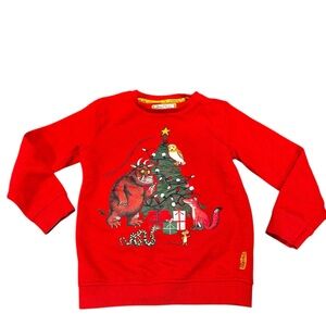Tu Festive Red Kids Sweatshirt with Christmas Design Sz 6/7